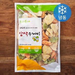 황소식품 우리동네 삼색수제비 (냉동), 1kg, 1개