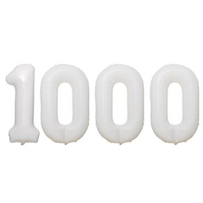 JOYPARTY 숫자 은박 풍선 대 1000, 화이트, 1개