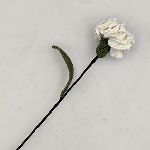 몬드스팟 조화 어버이날 뜨개질 카네이션 선물 40cm MO1085, 화이트