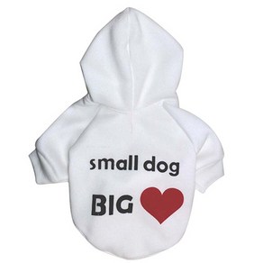 반려동물 Small Dog 앤 Big 강아지가 좋아요 후드티, 화이트, 1개