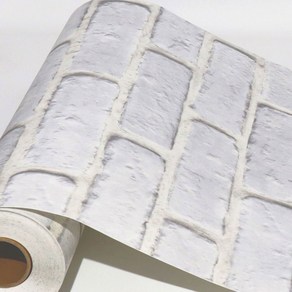 데코미 에어프리 파벽돌 시트지 STONE-102, 화이트그레이, 50 x 250 cm