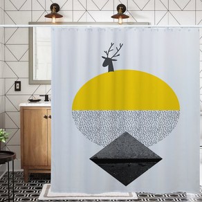 카리스 삼각 유니크 디자인 샤워커튼 A05 90 x 180 cm, 1개