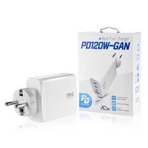 아이뮤즈 120W GaN 고속 멀티 접지 충전기 PD120W-GAN, 화이트, 1개