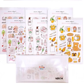 DECO STICKER PACK - VER.14 칼선스티커 3종 세트, 혼합색상, 2세트