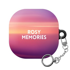 몬드몬드 포인트 네추럴 갤럭시 버즈프로/버즈라이브 하드 케이스 + 키링, Rosy memoies, 1개