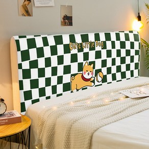 마켓A 체크 동물 침대헤드커버, CTZ2309