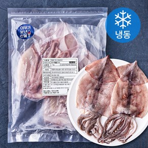 어보선 두툼한 국내산 손질오징어 (냉동), 1kg, 1개