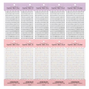 톡톡팬시 크리스탈 데코 스티커 2종 x 5p, 크리스탈, 화이트, 1세트