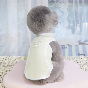 파스텔펫 반려동물 라인 민소매 티셔츠, 옐로우, 1개