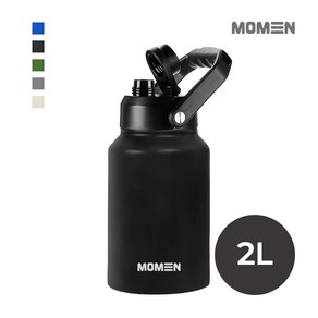 모멘 그랜드 워터저그 대용량 보온병 텀블러 캠핑물통 수통, 블랙, 1개, 2L
