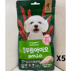 풀무원아미오 자연담은 간식 닭고기 육포 칼슘 PLUS, 닭가슴살, 50g, 5개