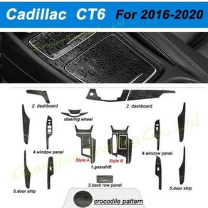 3d 5d 카본 커버 콘솔 스티커 데칼 캐딜락 ct6 부품, 악어 패턴