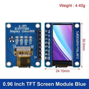 TZT TFT 디스플레이 아두이노용 풀 컬러 LCD 모듈 ST7735 드라이브 IC 80x160 OLED 아님 0.96 인치 1.3 IPS 8P 7P SPI HD 65K, [01] 0.96 TFT Blue boad, 1개