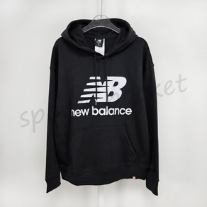 뉴발란스 NBN0C4S012 블랙 WT03547 NB Essentials Stacked Logo 오버후드티 여자 후드티셔츠