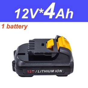 dewalt 12v 배터리 2ah3ah4ah 용 dcb120 dcb122 dcb124 dcb125 dcb121 10.8v dcb100 dcb101 dcb119 리튬 이온 전동, 배터리 4아, 1개