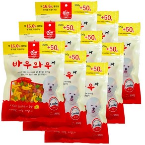 바우와우 강아지용 혼합간식 350g, 닭 + 연어 + 체다치즈 혼합맛, 9개