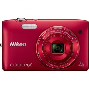 니콘 COOLPIX S3500 20.1MP 디지털 카메라7배 줌빨간색구 모델, Red