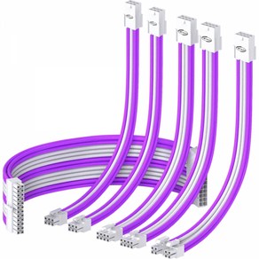 강원전자 NM-DPR0363 PSU 연장 16AWG 슬리빙 케이블 0.3m (화이트/퍼플 6종), 1개