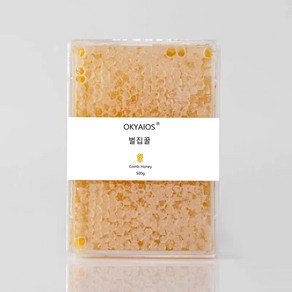 OKYAIOS 벌집꿀 벌꿀 천연 밀랍, 8개, 500g