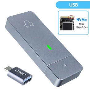 휴대용 외장 하드 디스크 박스 M.2 NVMe 2230 SSD 인클로저 M 키 USB3.2 Gen2 USB C 타입 & B JMS583, 01 USB, 한개옵션1