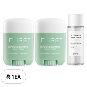 김정문알로에 라센스 로에 큐어 리알로에 시그니처 스틱 밤 14g x 2p + 워터젤리 토너 50ml 세트, 1개