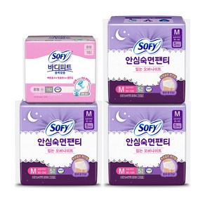 쏘피 안심숙면팬티 M 5P x 3 + 바디피트 볼록맞춤 중형 16p