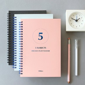 인디고 원데이 스터디 플래너 - 5 Subjects (100일), 펄 블랙, 1개