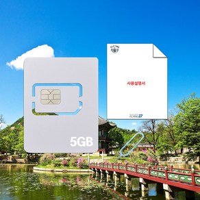 한국여행유심 SKT / KT통신망 30일 데이터전용 최대5G속도, 30일 LTE 5GB, 1개