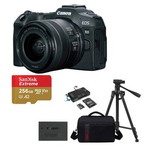 캐논정품 EOS R8+24-50mm Kit+256G+배터리+삼각대+가방외 1인미디어 패키지