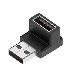 [티테크놀로지] USB-A 3.0 to USB-A 3.0 M/F 연장젠더 하향 90도 꺽임 T-USB3-AMAFD [블랙]