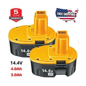 디월트 배터리 14.4V XRP DC9091 DE9038 DE9091 DE9092 DE9094 DW9091용 2X 4.0Ah, Yellow, 1X DCB090 Adapte, 1개