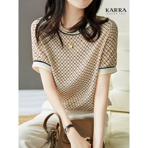 카라 KARRA 클로버배색블라우스 A3F0846