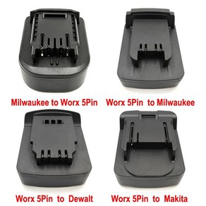 마키타 전동 18V 디월트 밀워키 20V 변환기로 변환 빅 피트 배터리 Wox와 5 배터리 어댑터 공구 피트 호환되는, 1개, 3)Fo Wox 5Pin to DW