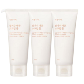 식물나라 쌀겨수 매끈 스크럽 폼 120g, 3개, 120ml