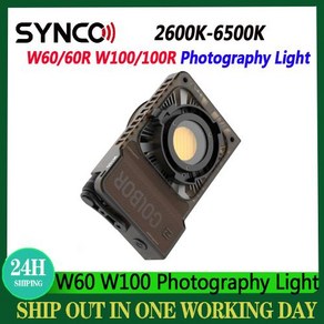 SYNCO COLBOR 휴대용 포켓 LED 램프 유튜브 야외 비디오 촬영용 사진 조명 W60 W60R W100 W100R 65W 100 W, 4) W100 RGB, 1개