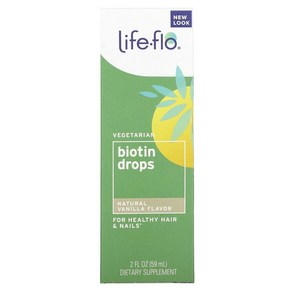 Life-flo 비오틴 드롭 내추럴 바닐라 59ml(2fl oz), 1개, 59ml