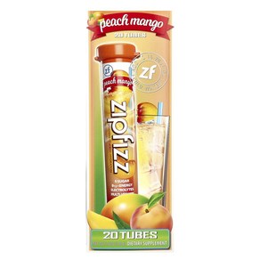 Zipfizz 헬시스포츠 에너지 믹스 비타민B12 피치 망고 튜브 20개입 11g 0.39oz, 1개, 20정