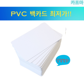 백카드 PVC 공카드 100매 사원증 학생증 출입증 포토카드 굿즈제작 주차증, 100개