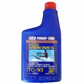 GOLD POWER-1000 TC-W3 선외기 오일(2싸이클 가솔린 엔진) 제트스키 제초기, 1개, 414ml