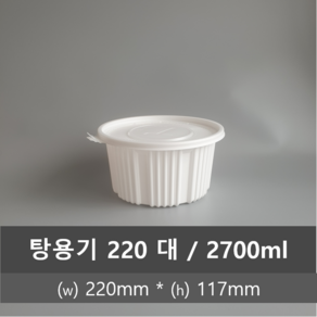 유앤팩 탕용기 220 대 50개 세트 x 117 mm 2700ml