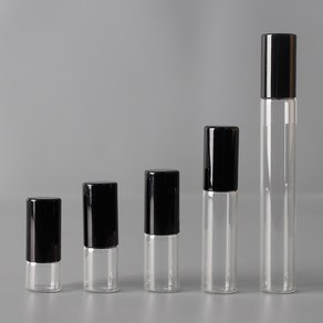 유리 원형 롤온 향수 병 아로마 오일 화장품 공병 용기, 1ml, 1개