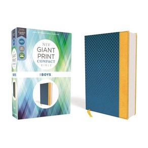 Niv Giant Print Compact Bible for Boys Leathersoft Blue Red Letter Edition Comfort Print Imitation Leather