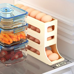 [SELOTA] 자동 롤링 달걀 보관용기, 아이보리 화이트