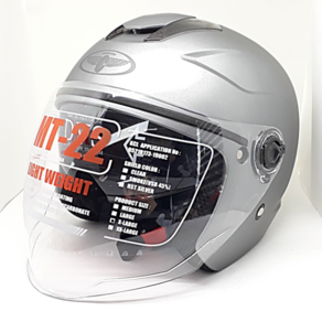 MT22 HELMET 썬바이저내장 바이크헬멧 오픈페이스 예마헬멧 630, 무광실버(YEMA630), L(59-60)