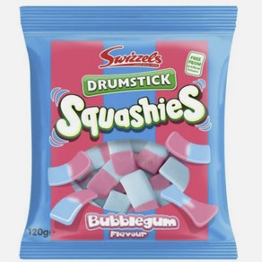 [영국발송] 4봉지 스위즐스 드럼스틱 스쿼시 버블검 맛 Swizzels Bubblegum, 120g, 4개