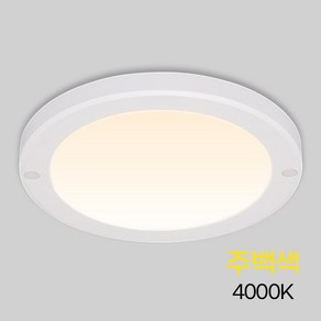 국산 LED 8인치 슬림 무타공 원형 엣지 베란다 직부등, 주백색, 1개