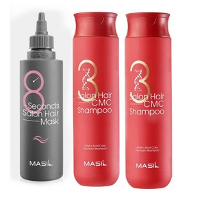 MASIL 마실 살롱 헤어 CMC 샴푸 300ml (1+1) + 8초살롱 헤어마스크 200ml