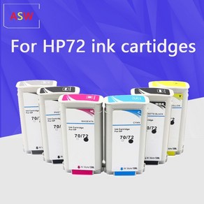 호환 잉크 댕용량 무한 리필 호환 잉크 댕용량 무한 리필 hp designjet t610 t620 t770 t790 t795 t1100 t1120 t1200 t1300 6색, 1pc-72-y, 1개