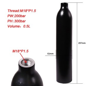 0.5L 알루미늄 탱크 4500psi 500cc PCP HPA 페인트 볼 스쿠버 화재를 위한 팽창식 키트