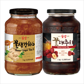 꽃샘 꿀생강차S1kg + 꽃샘꿀대추차1kg